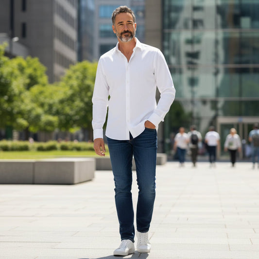 UNIT Hamburg - Xacus Seersucker Hemd Weiß – Made in Italy - Xacus