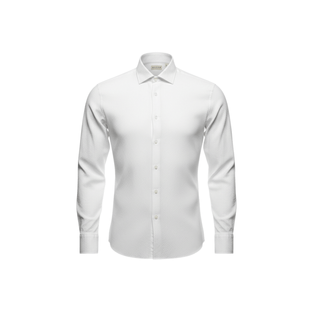 UNIT Hamburg - Xacus Seersucker Hemd Weiß – Made in Italy - Xacus