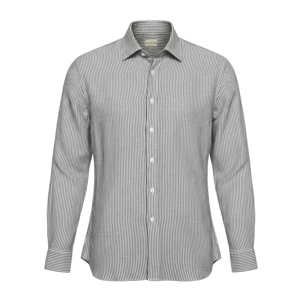 UNIT Hamburg - Xacus Washed Linen Stripe, weiß mit braunen Streifen - Xacus