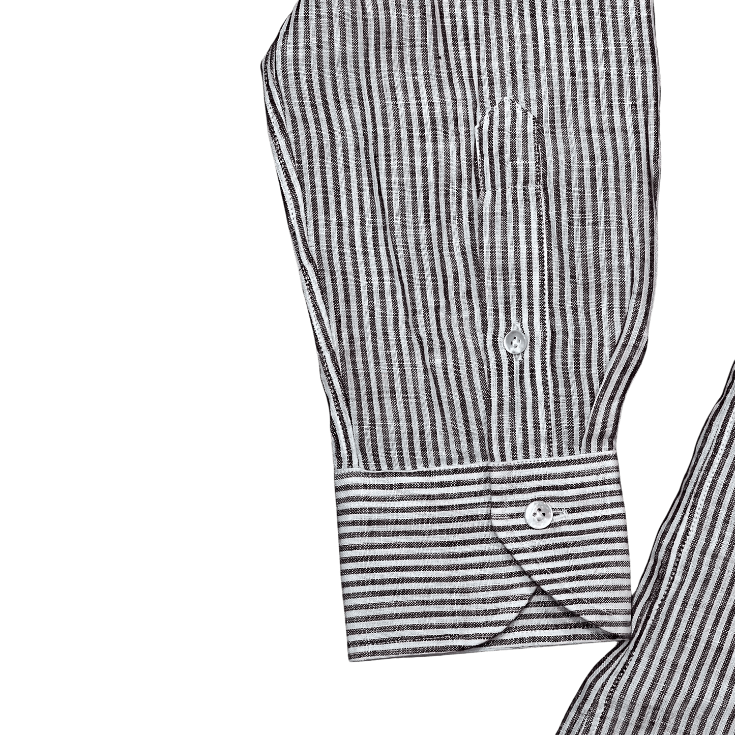 UNIT Hamburg - Xacus Washed Linen Stripe, weiß mit braunen Streifen - Xacus